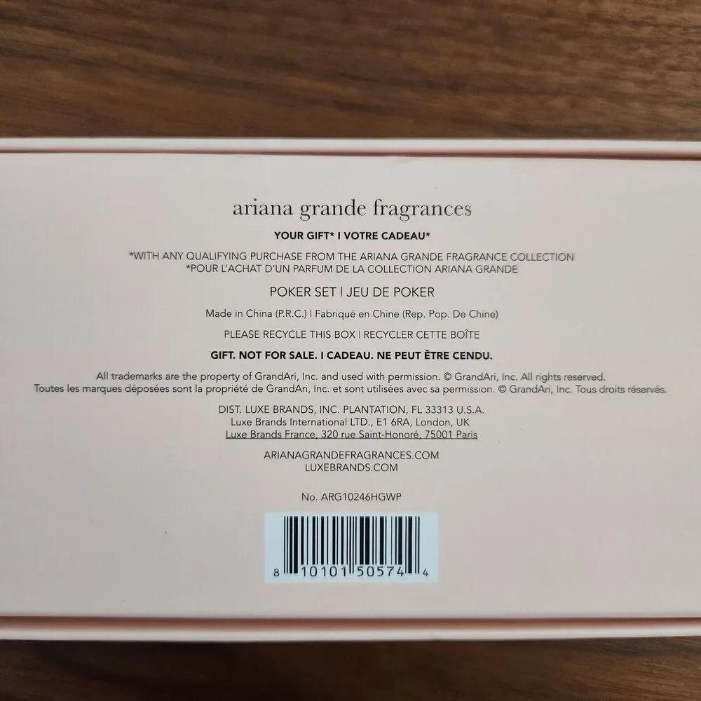 Ariana Grande Fragrances POKER SET Limited Edition Collectible Cards NEW Pink